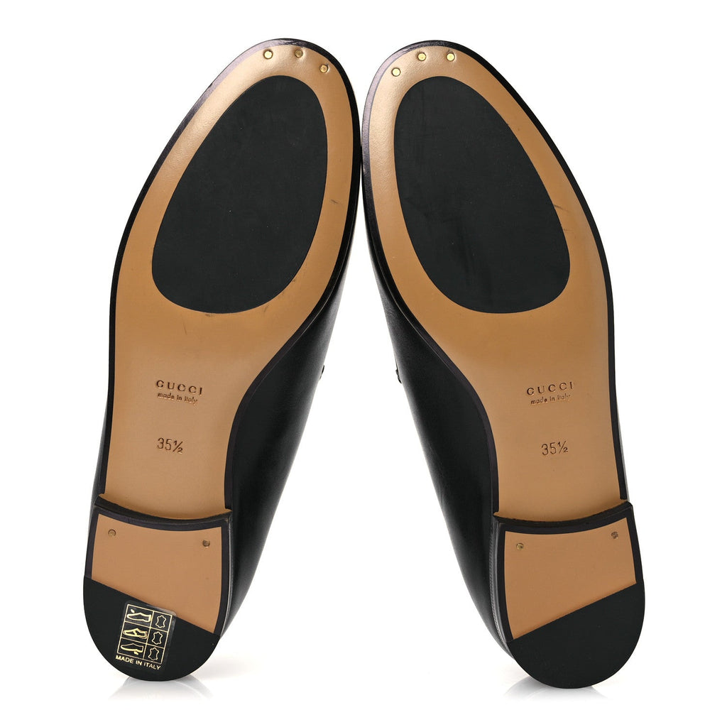 Gucci Calfskin Womens Jordaan Loafers 35.5 Black
