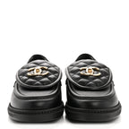 Chanel Lambskin Quilted CC Turnlock Loafers 37.5 Black