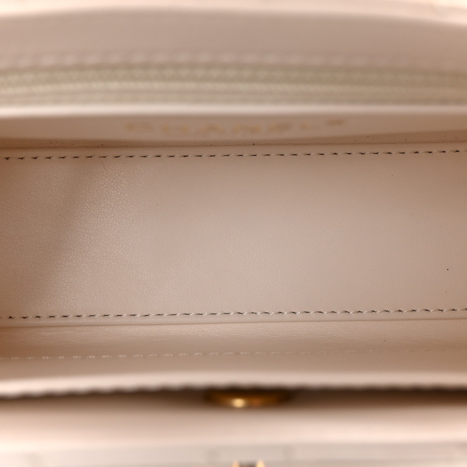 Chanel Shiny Aged Calfskin Quilted Nano Kelly Shopper White