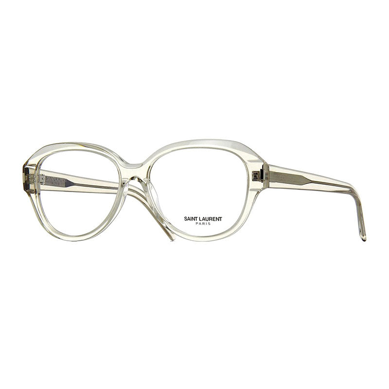 Saint Laurent Eyeglasses Oval Full Rim, Black Frame and Clear Demo Lenses Lens SL411001