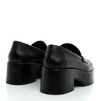Chanel Calfskin CC Platform Loafers 36 Black