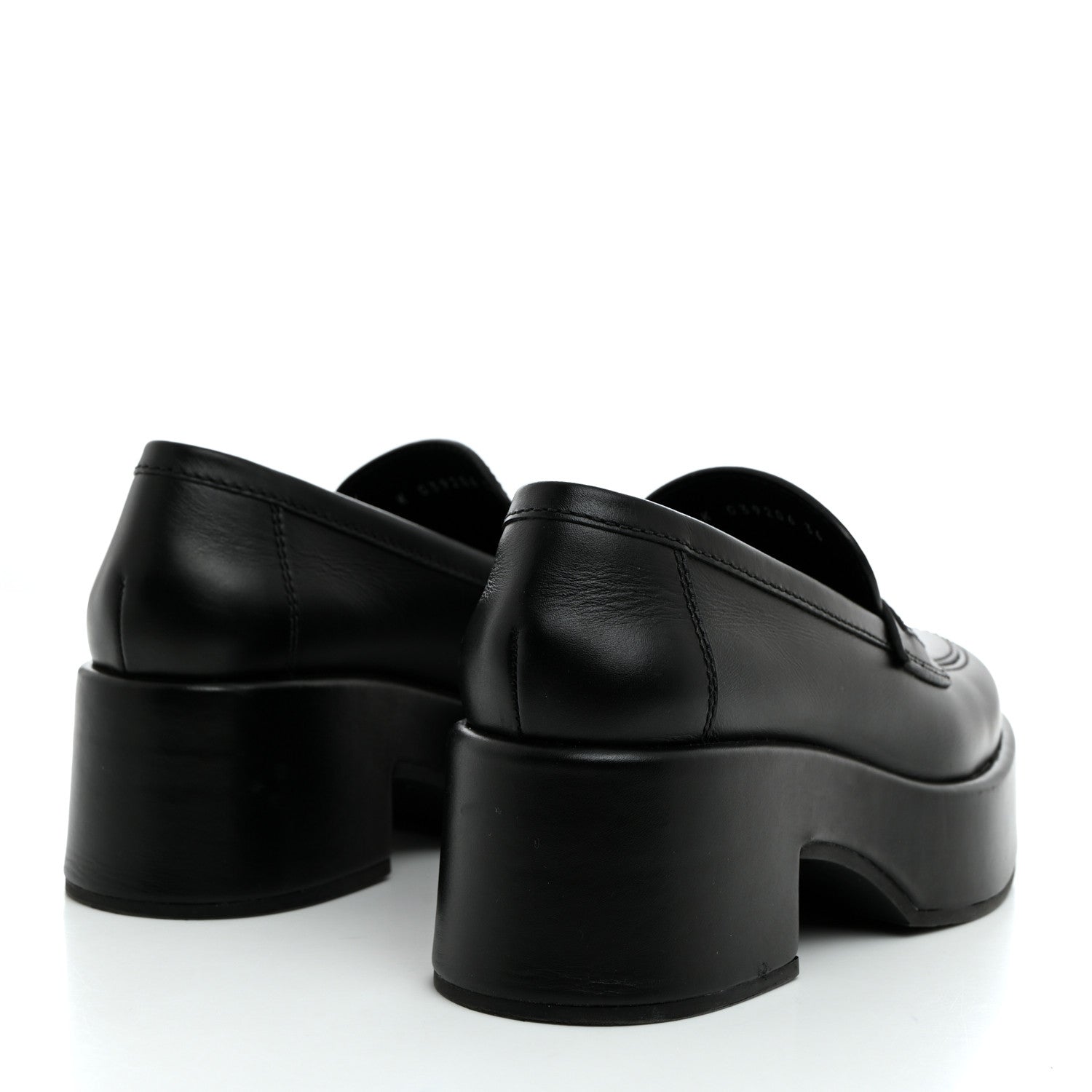Chanel Calfskin CC Platform Loafers 36 Black