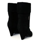 Saint Laurent Kid Scamosciato Niki 85 Wedge Booties 36 Black