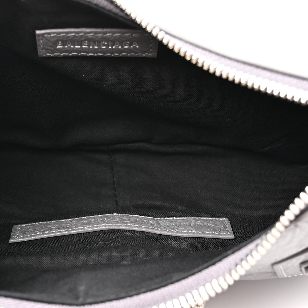 Balenciaga Agneau Arena Le Cagole Shoulder Bag XS Dark Grey