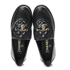 Chanel Lambskin Quilted CC Turnlock Loafers 35.5 Black