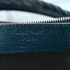 Balenciaga Agneau Classic Silver Hardware Square Tote Bleu Mineral