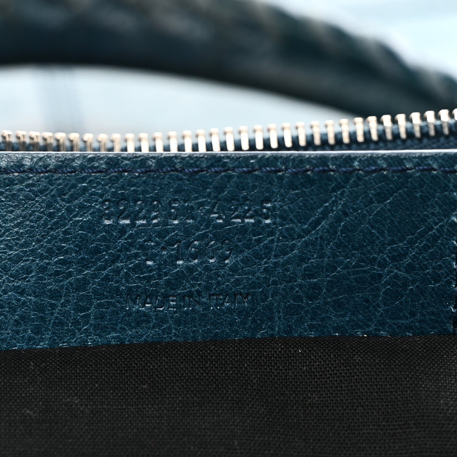 Balenciaga Agneau Classic Silver Hardware Square Tote Bleu Mineral