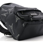 Balenciaga Canvas Crystal Embellished Eiffel Tower Explorer Backpack S Black