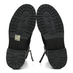 Fendi Mesh Canvas Embroidered Womens Lace Up Boots 36 Black