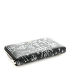 Balenciaga Calfskin Classic Silver Hardware Printed Tattoo Everyday Continental Zip Around Wallet Black