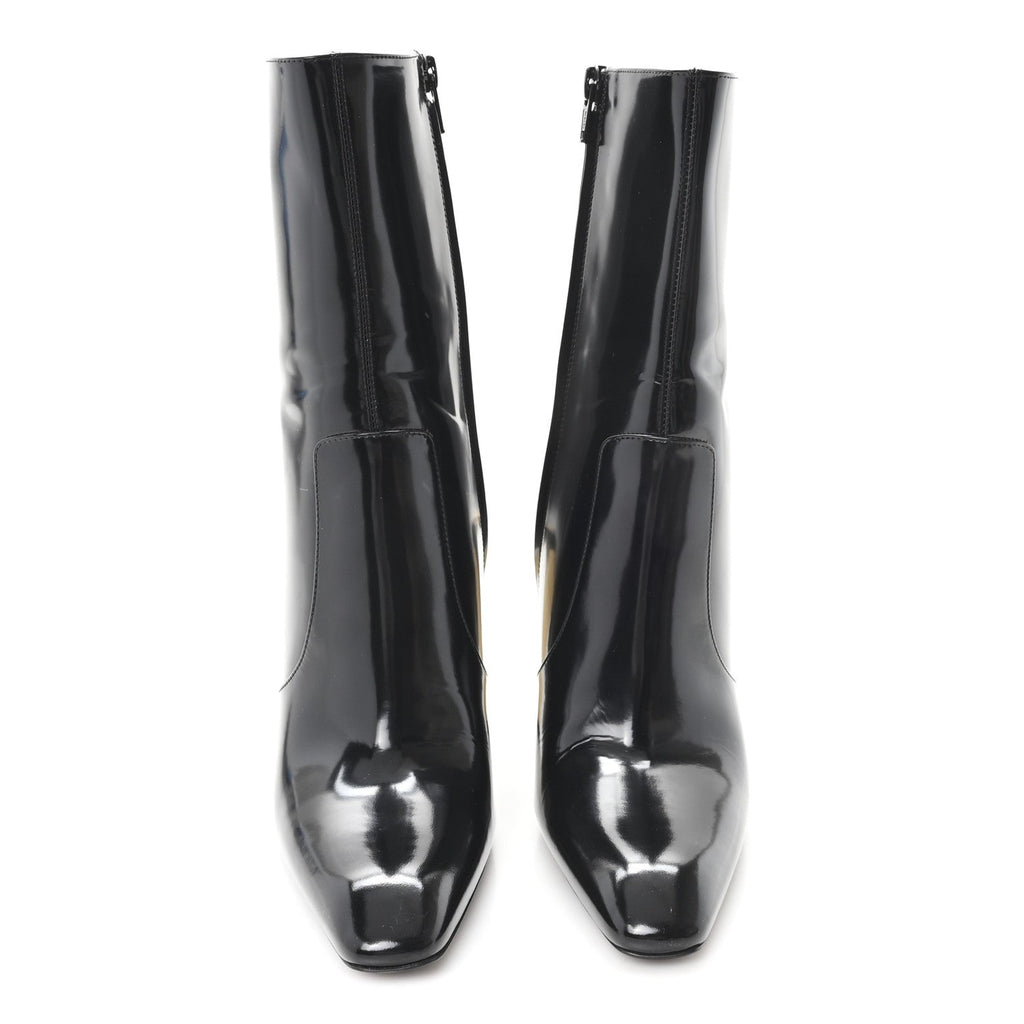 Saint Laurent Vitello Marilyn Auteuil 105 Ankle Zip Boots 40 Black
