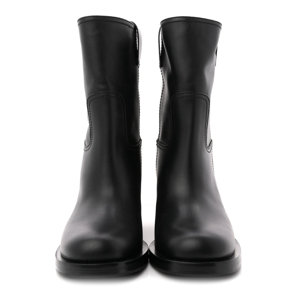 Miu Miu Calfskin Short Moto Boots 37 Black