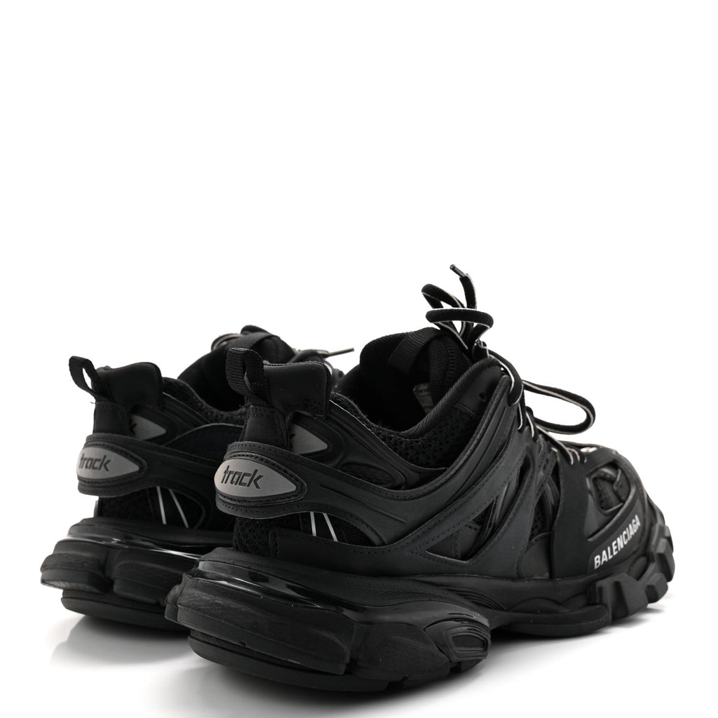 Balenciaga Mesh Nubuck Effect Fabric LED Womens Track Sneakers 37 Black