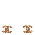 Chanel Pearl Studded CC Earrings Gold