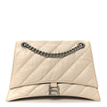 Balenciaga Crushed Calfskin Quilted Medium Crush Chain Bag Nude