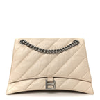 Balenciaga Crushed Calfskin Quilted Medium Crush Chain Bag Nude