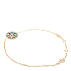 Christian Dior 18K Yellow Gold Diamond Turquoise Rose des Vents Bracelet