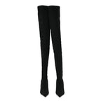 Balenciaga Spandex Pointed Toe Knife 110MM Thigh High Boots 39 Black