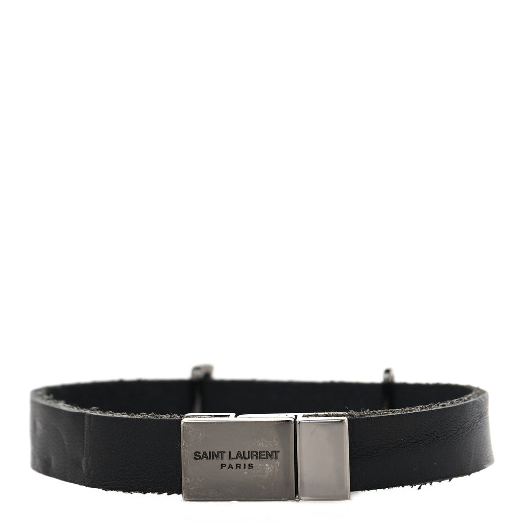 Saint Laurent Calfskin Opyum Bracelet S Black