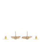Chanel Crystal CC Star Drop Earrings Gold Blue Pink