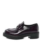 Prada Spazzolato Metal Triangle Logo 50mm Loafers 35 Cordovan