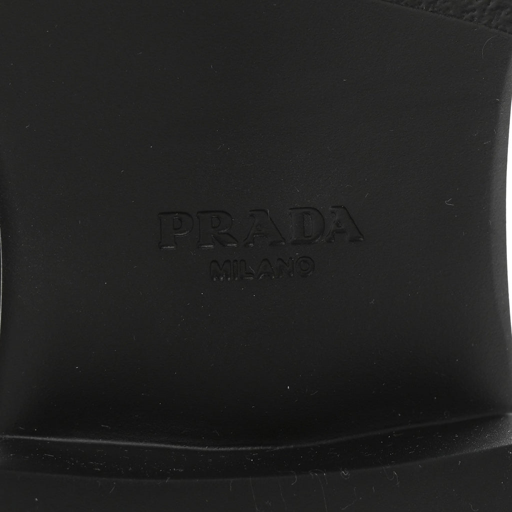 Prada Spazzolato Lace Up 50mm Loafers 39 Black