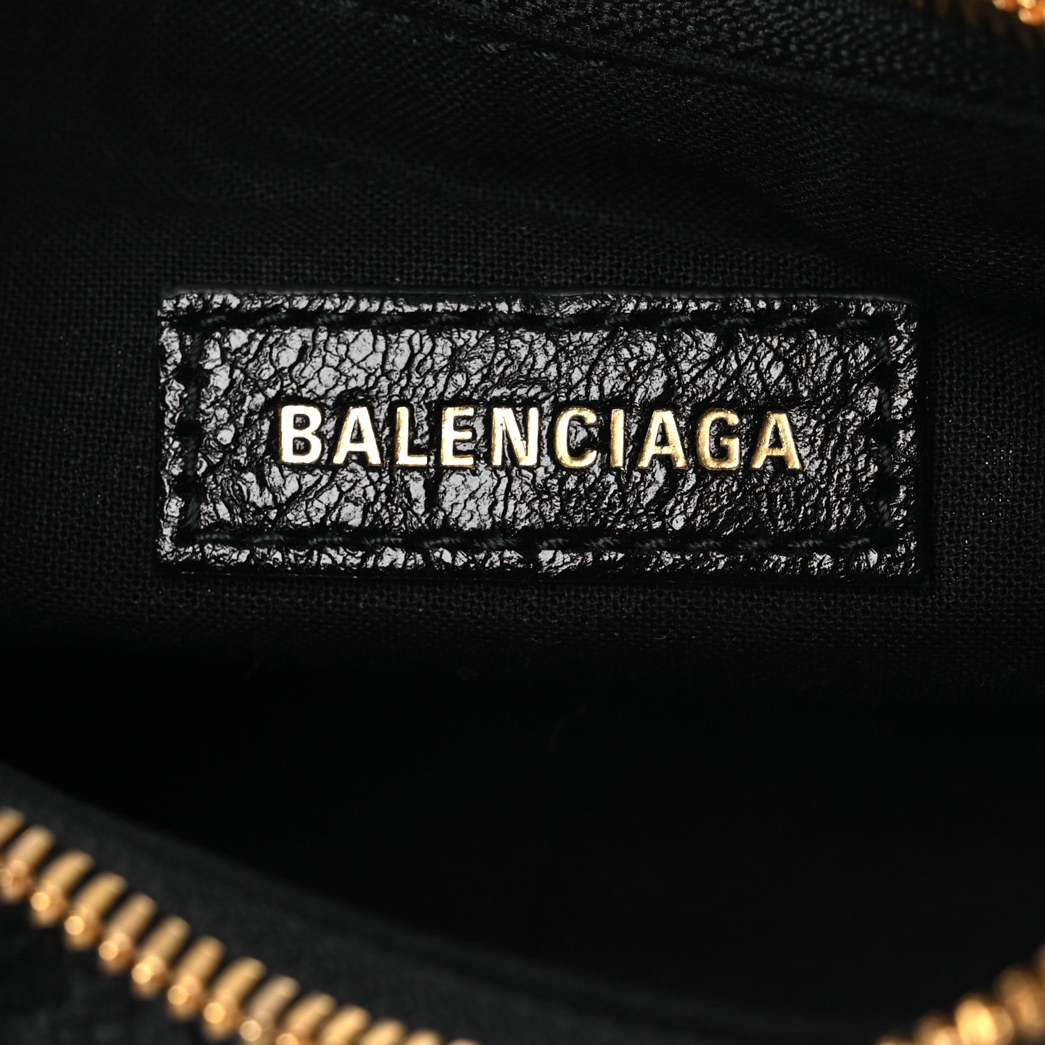 Balenciaga Agneau Arena Le Cagole Shoulder Bag XS Black