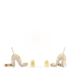 Chanel Crystal CC Camellia Perfume Bottle Double Hoop Earrings Gold