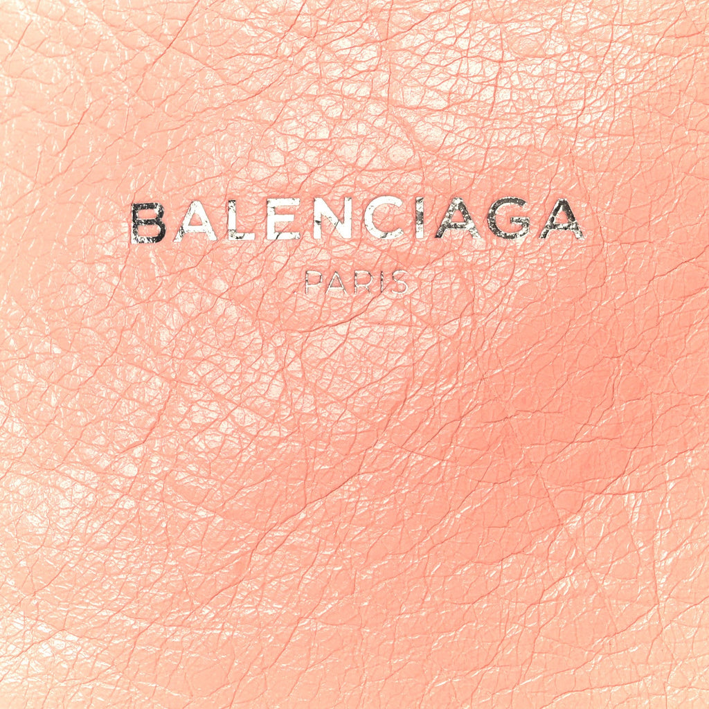 Balenciaga Agneau Stadio Ruban Viscose Navy Cabas XS Rose Ballerine
