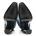 Fendi Chenille Jacquard FF 110mm Knee Boots 39 Black Blue