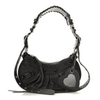 Balenciaga Agneau Arena Le Cagole Shoulder Bag XS Dark Grey