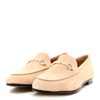 Gucci Suede Horsebit Womens Jordaan Loafers 39 Pink Sand