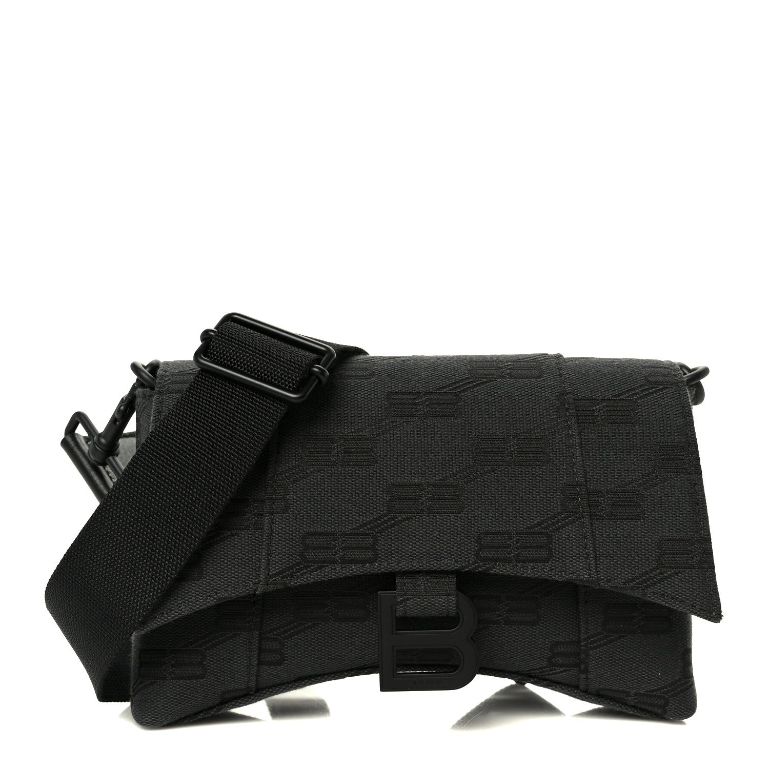 Balenciaga BB Jacquard Monogram  XSS Downtown Shoulder Bag Black
