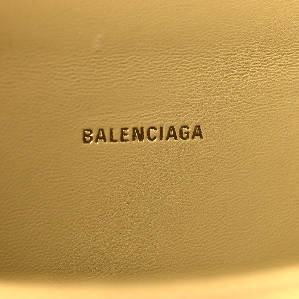 Balenciaga Mirror Calfskin Hourglass Top Handle Bag XS Gold