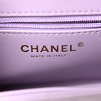 Chanel Shiny Aged Calfskin Quilted Nano Kelly Shopper Lilac