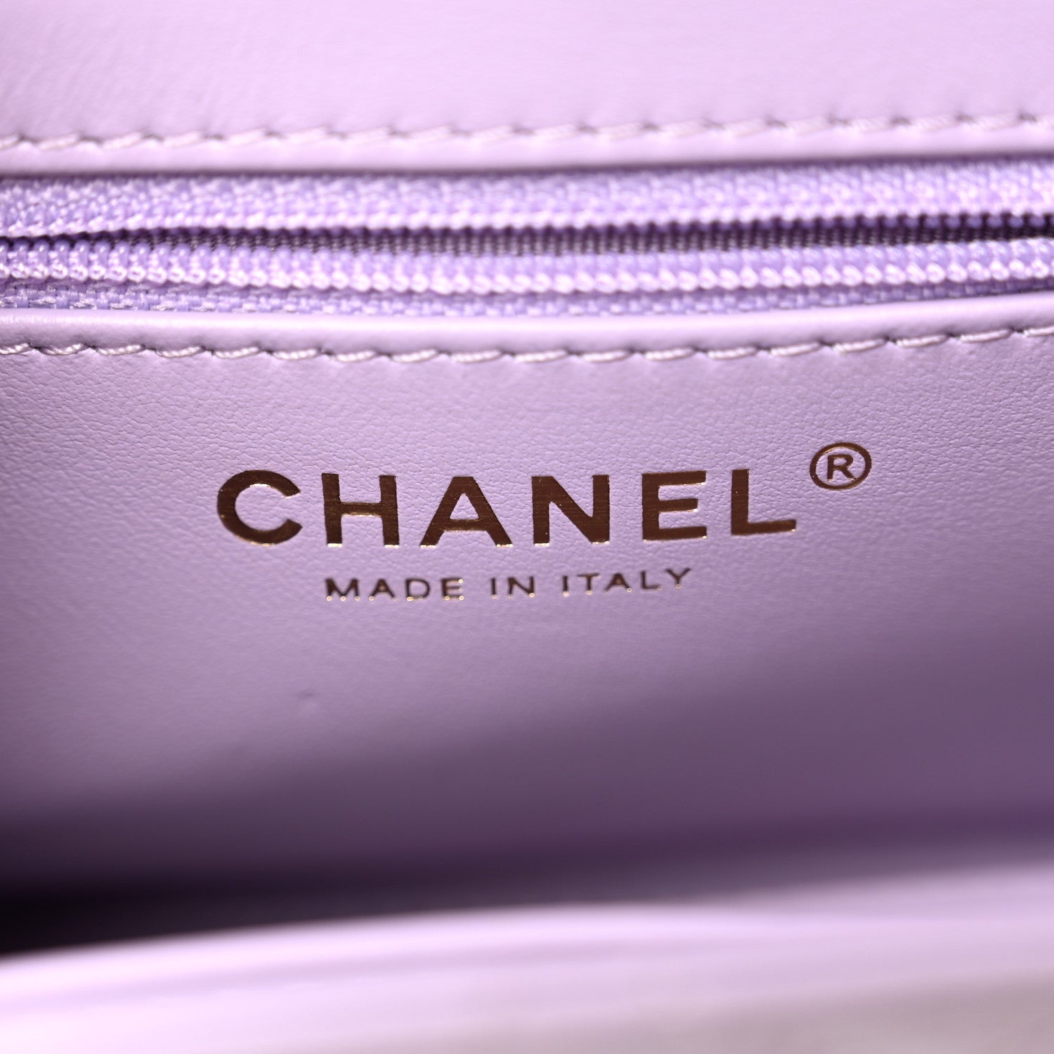 Chanel Shiny Aged Calfskin Quilted Nano Kelly Shopper Lilac