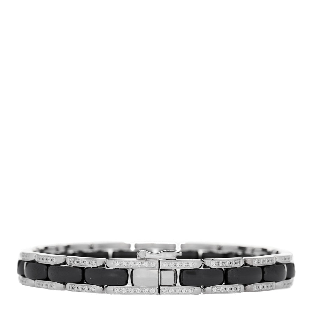 Chanel 18K White Gold Diamond Ceramic Ultra Bracelet Black