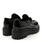 Prada Spazzolato Metal Triangle Logo 50mm Loafers 39 Black