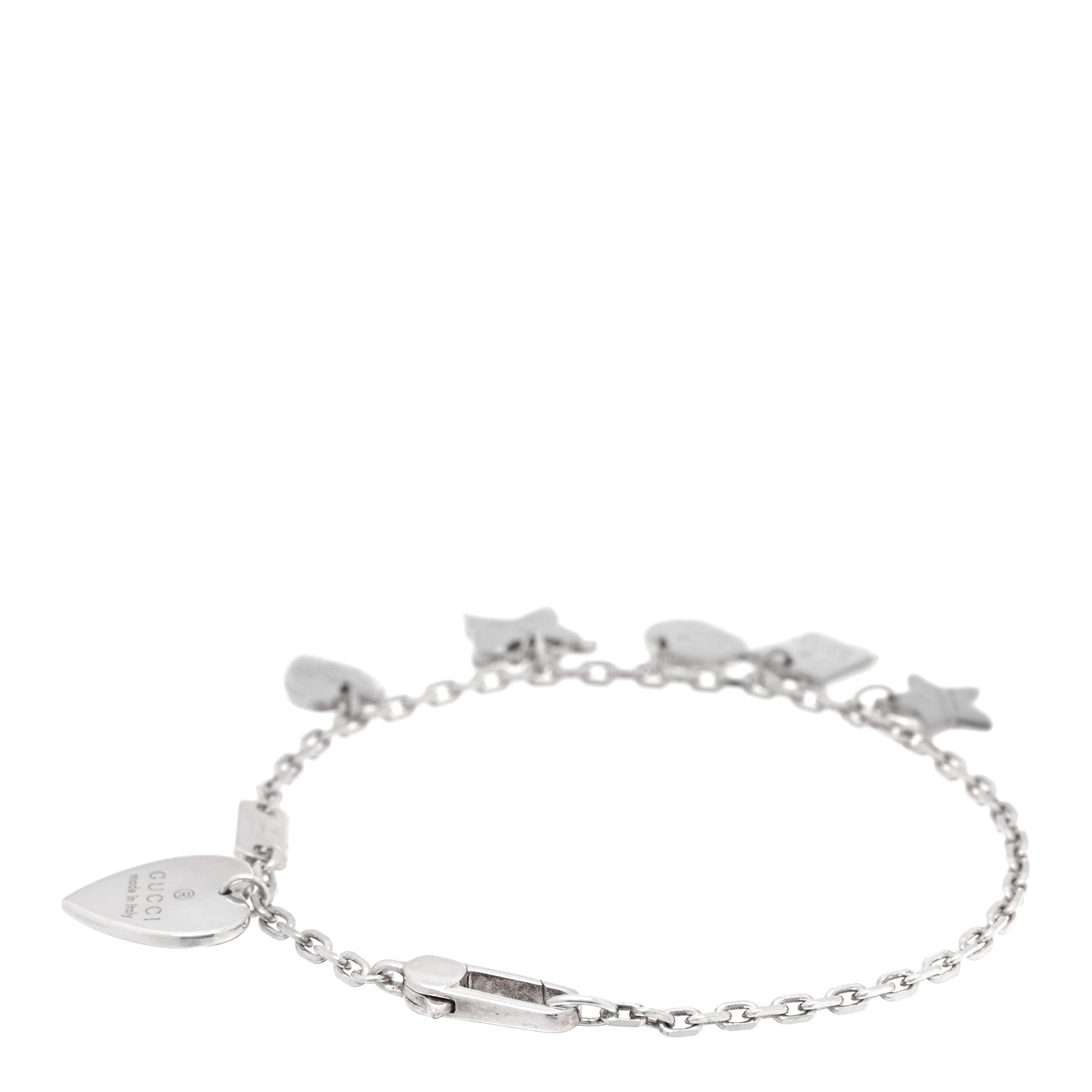 Gucci Sterling Silver Trademark Charm Bracelet
