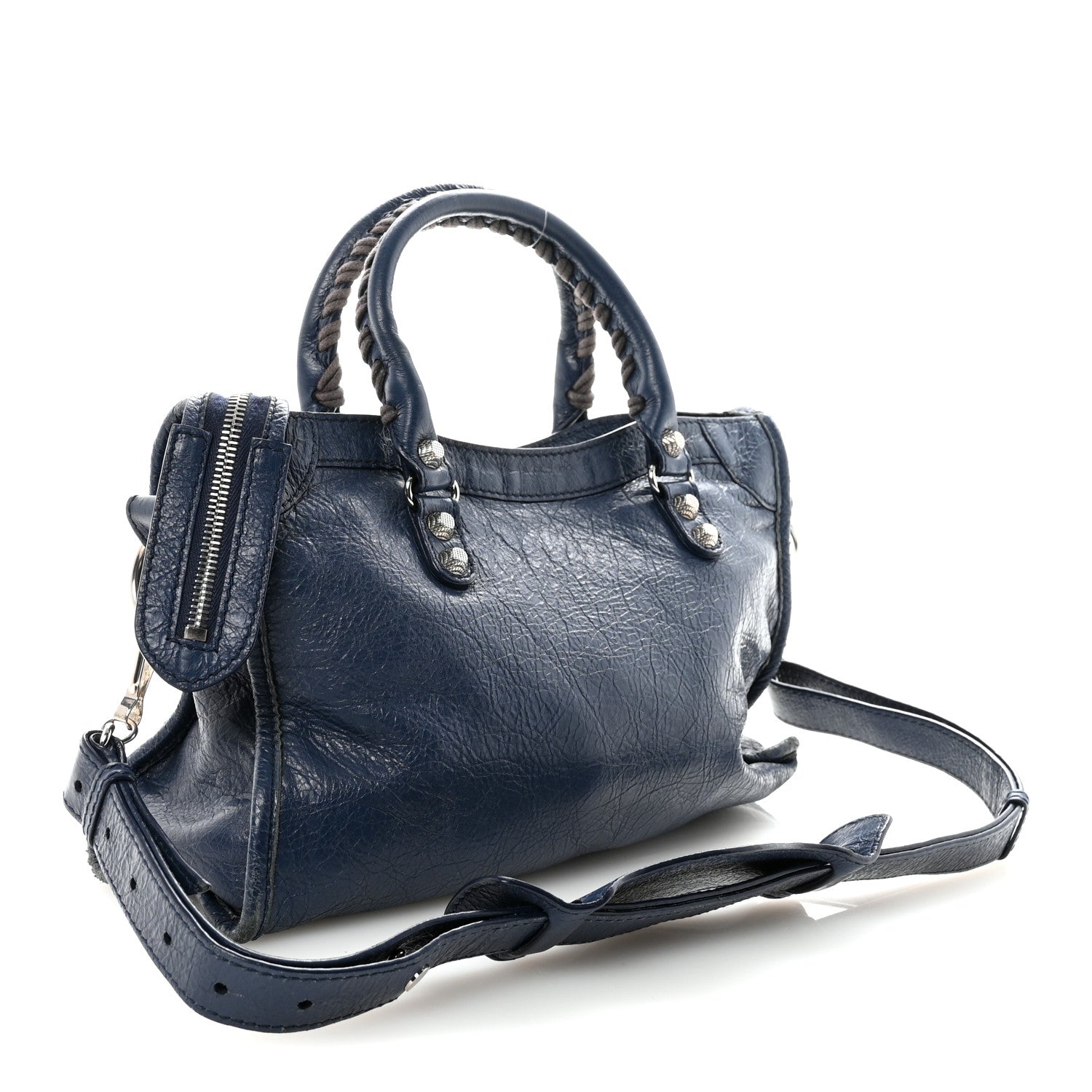 Balenciaga Agneau Giant 12 Silver Hardware S City Bleu Roi