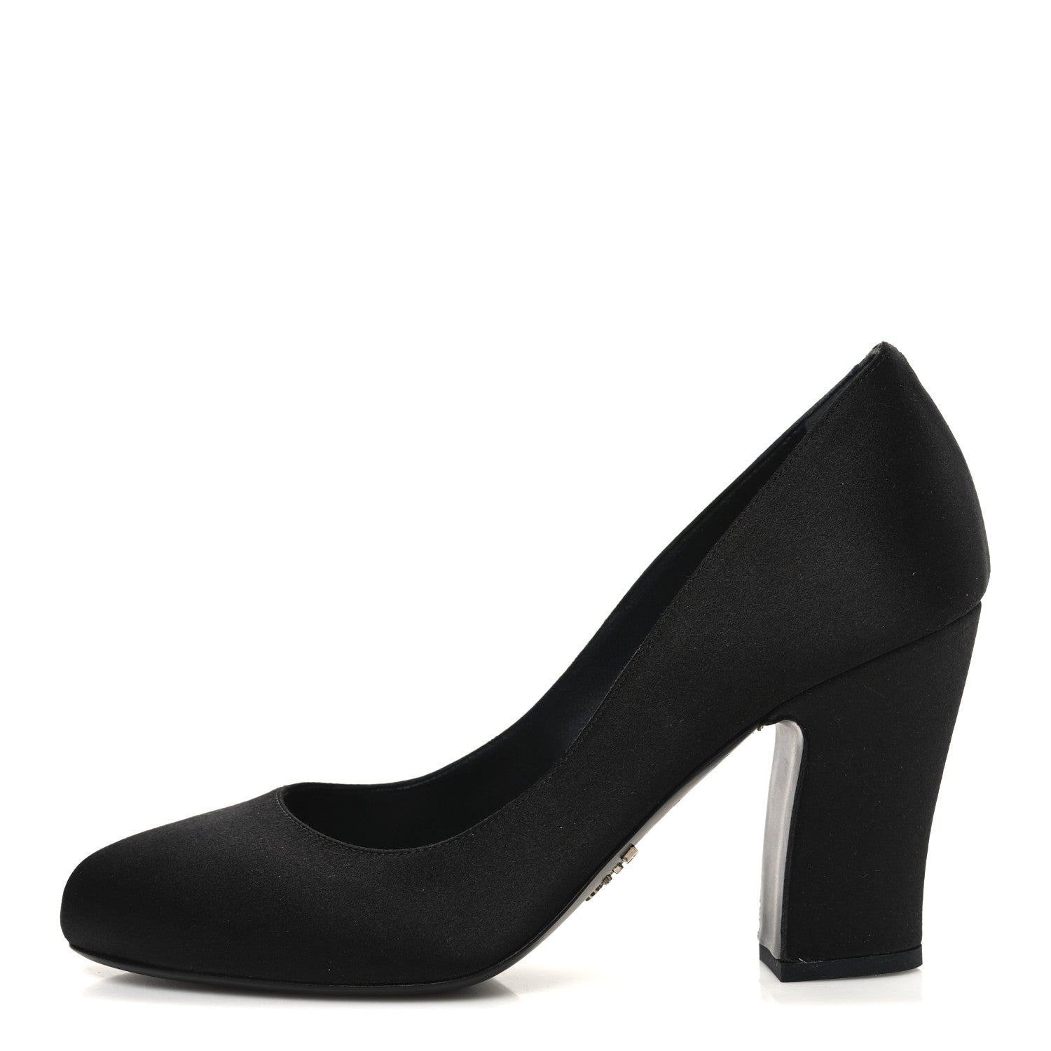 Prada Satin Block Heel Pump 36 Black