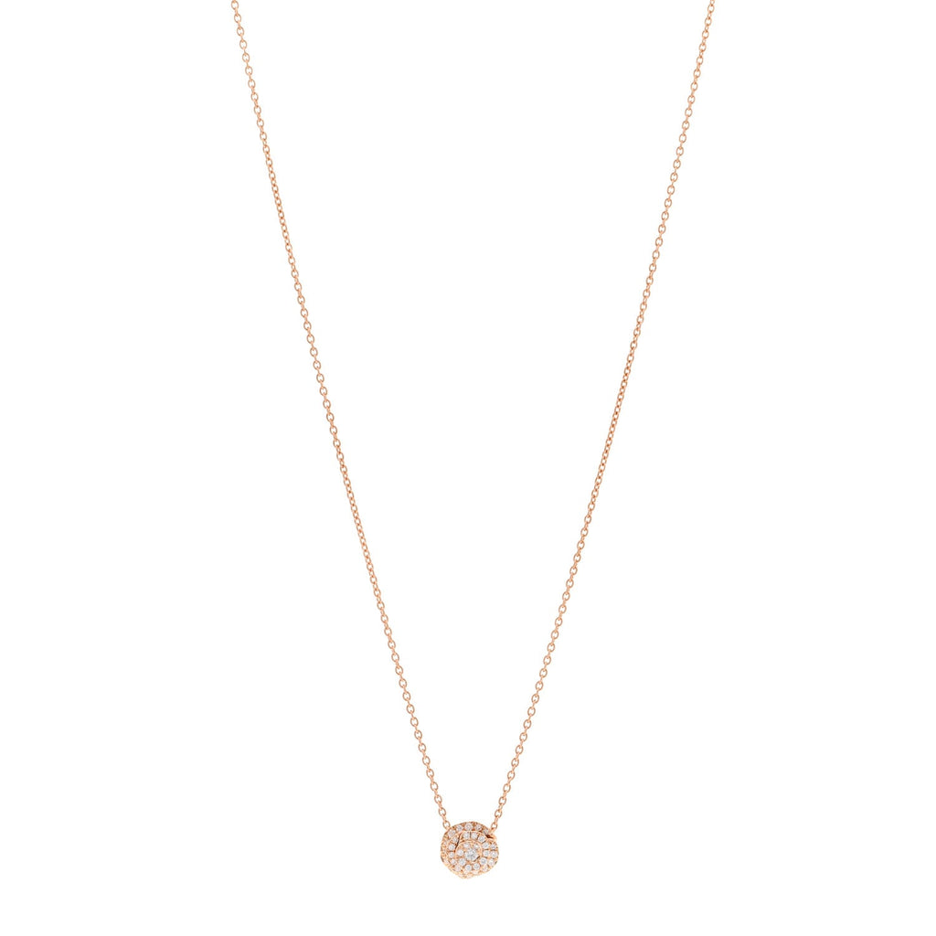 Christian Dior 18K Rose Gold Diamond Small Rose Couture Pave Pendant Necklace