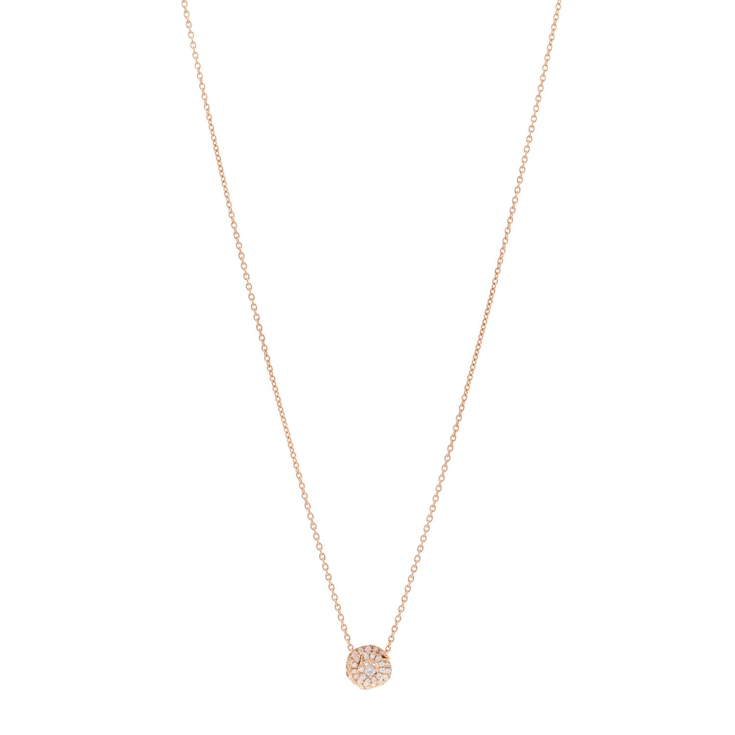 Christian Dior 18K Rose Gold Diamond Small Rose Couture Pave Pendant Necklace