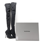 Balenciaga Spandex Pointed Toe Knife Thigh High Boots 39 Black