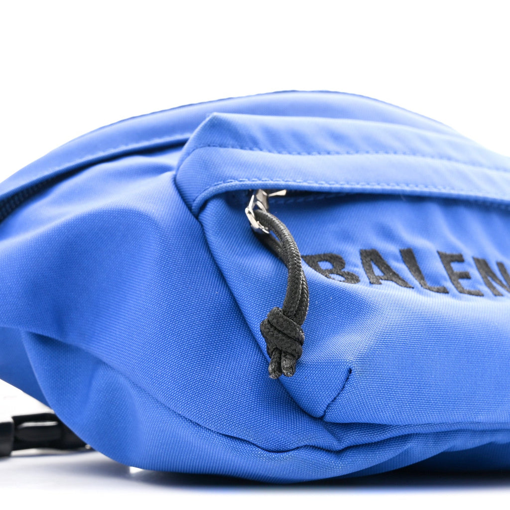 Balenciaga Sport Nylon Logo Embroidered Wheel Beltpack Electric Blue Black