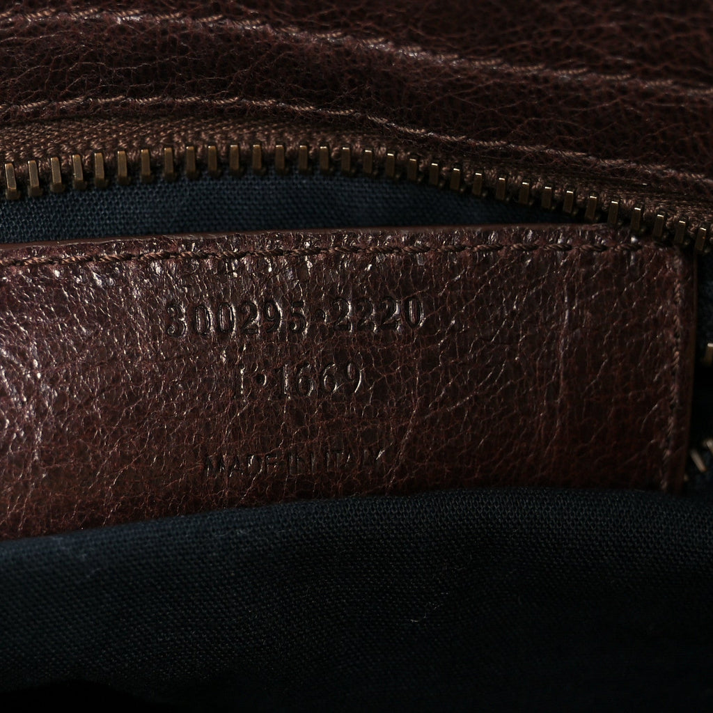 Balenciaga Agneau Classic Hardware Mini City Cigare Fonce