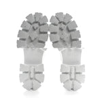 Prada Knit Rubber Triangle Logo Monolith 55mm Ankle Boots 38 Bianco