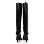 Saint Laurent Vitello Marilyn Nina 95 Knee High Boots 38 Black