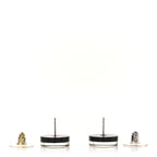 Chanel Resin Crystal CC Round Earrings  Black