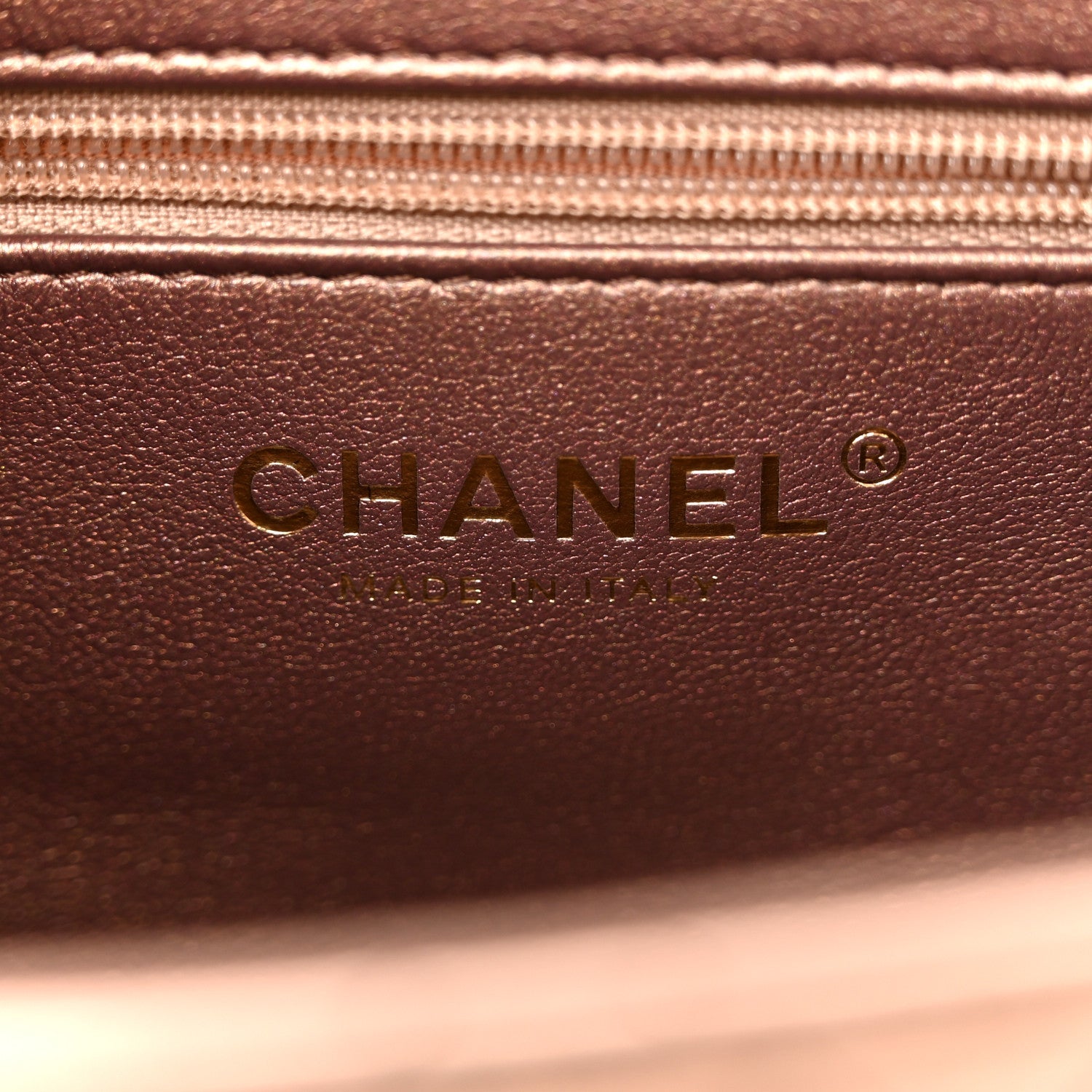 Chanel Metallic Aged Calfskin Quilted Nano Kelly Shopper Light Brown
